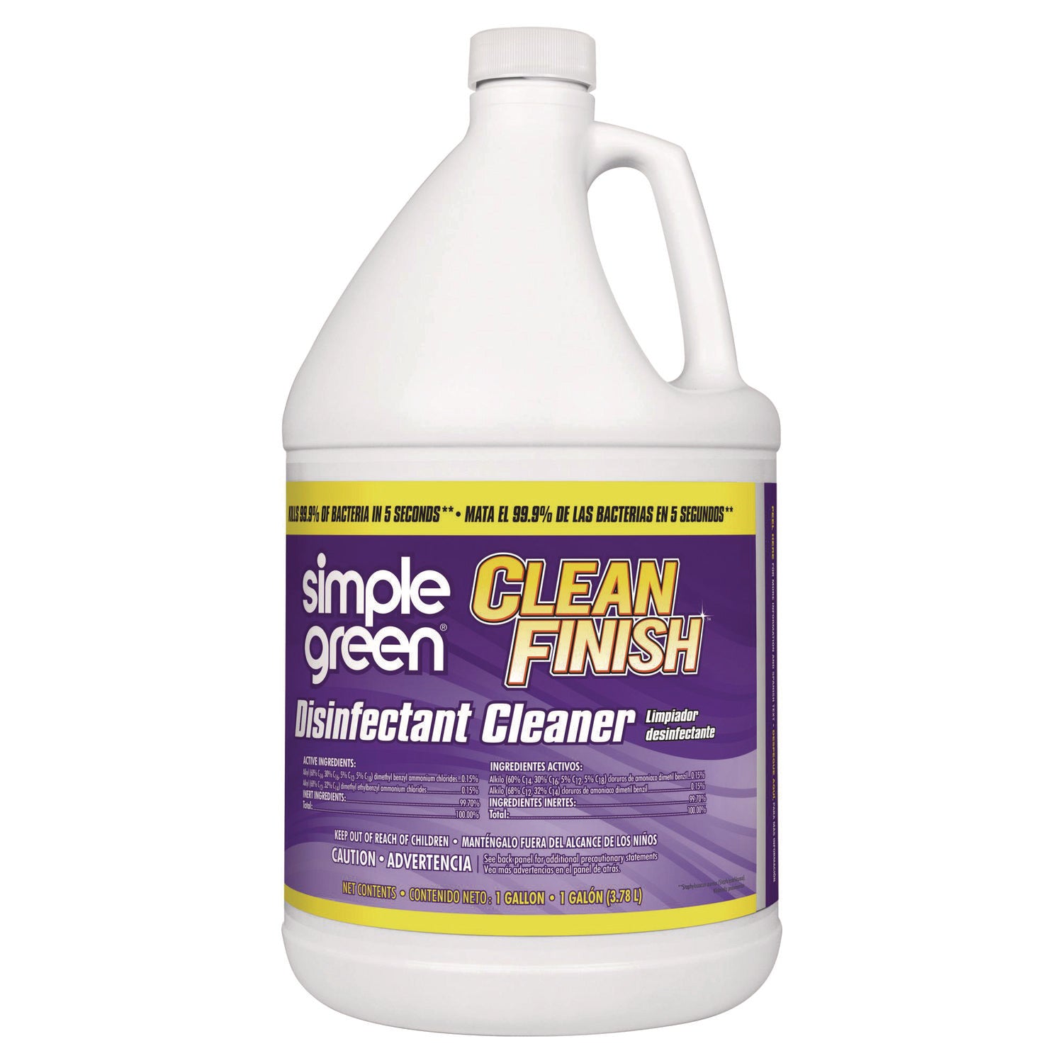 Clean Finish Disinfectant Cleaner, Herbal, 1 gal Bottle, 4/Carton
