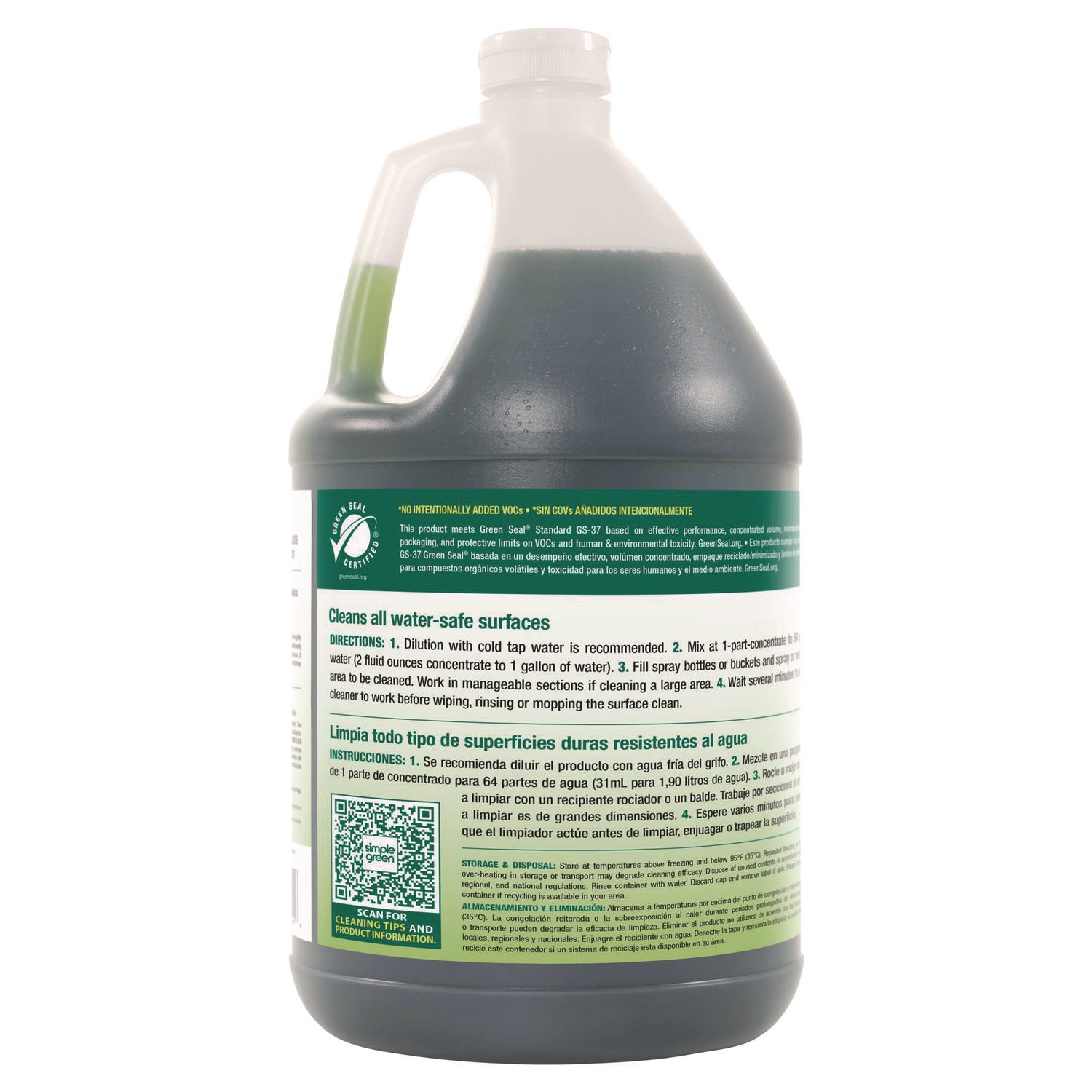 Simple Green All-purpose Cleaner Concentrate - For Multipurpose - Concentrate - Liquid - 128 fl oz (4 quart) - Non-flammable, Fragrance-free - Green - 1 Each