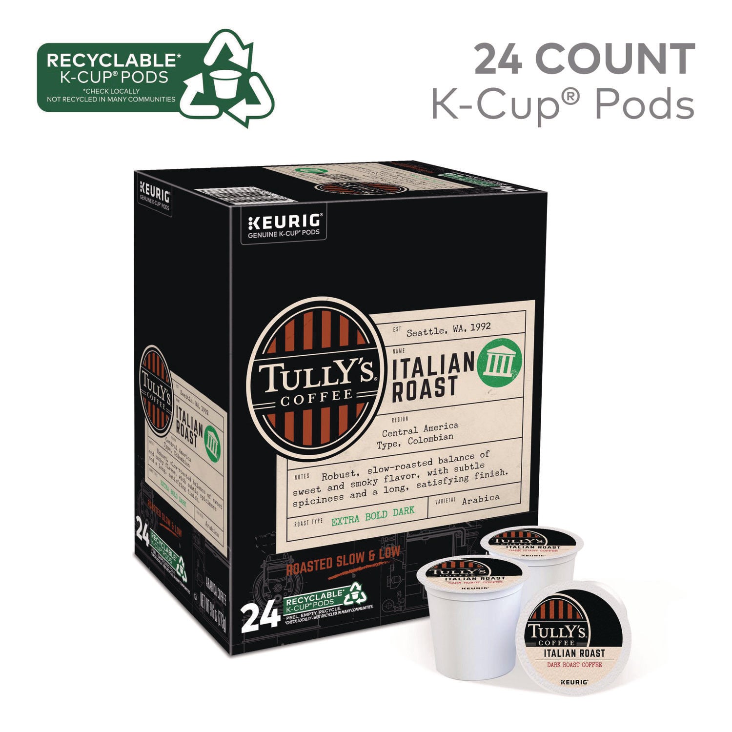 Compatible with Keurig Brewer - Regular - Dark - K-Cup - 24 / Box