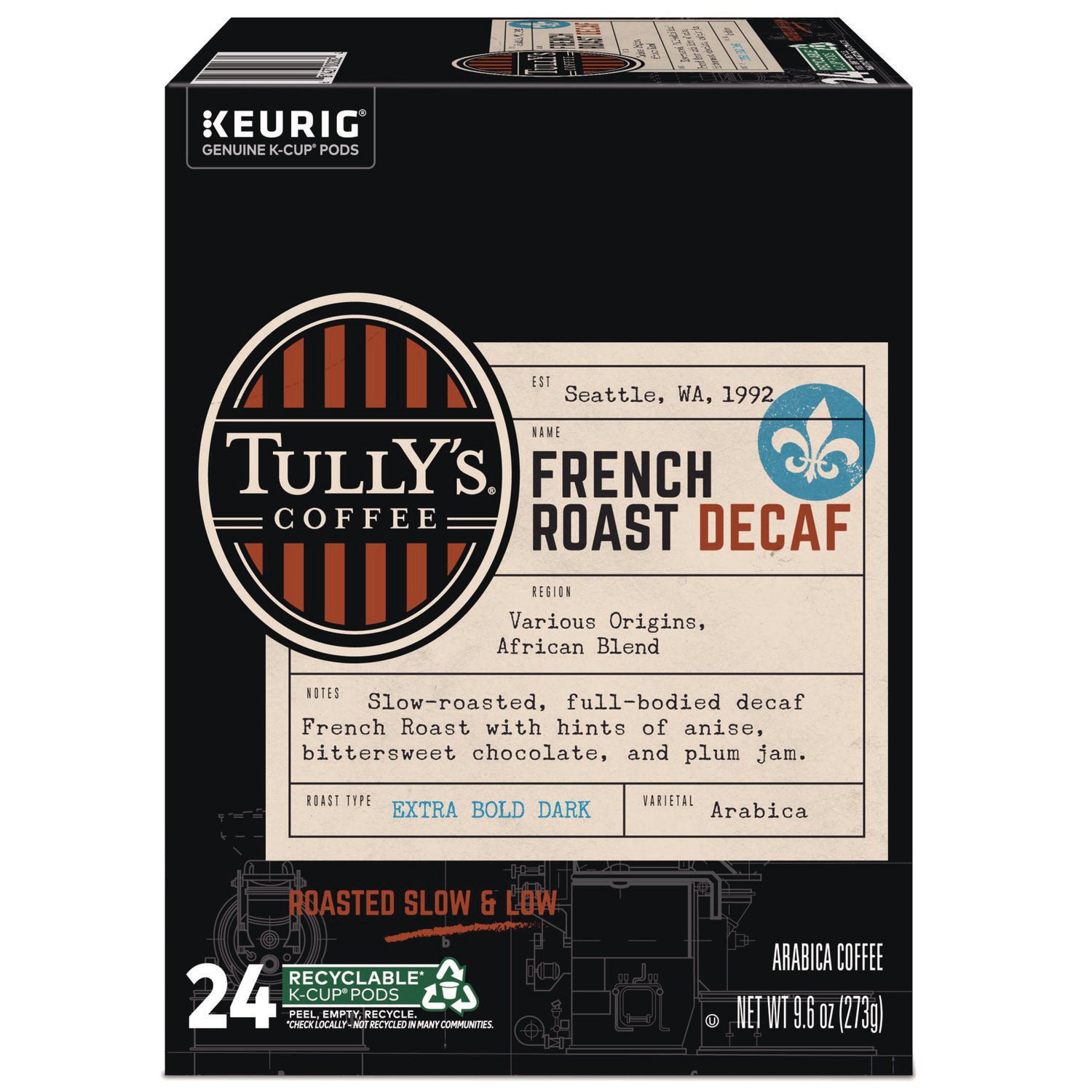 Compatible with Keurig Brewer - Extra Bold Dark - K-Cup - Decaffeinated - 24 / Box