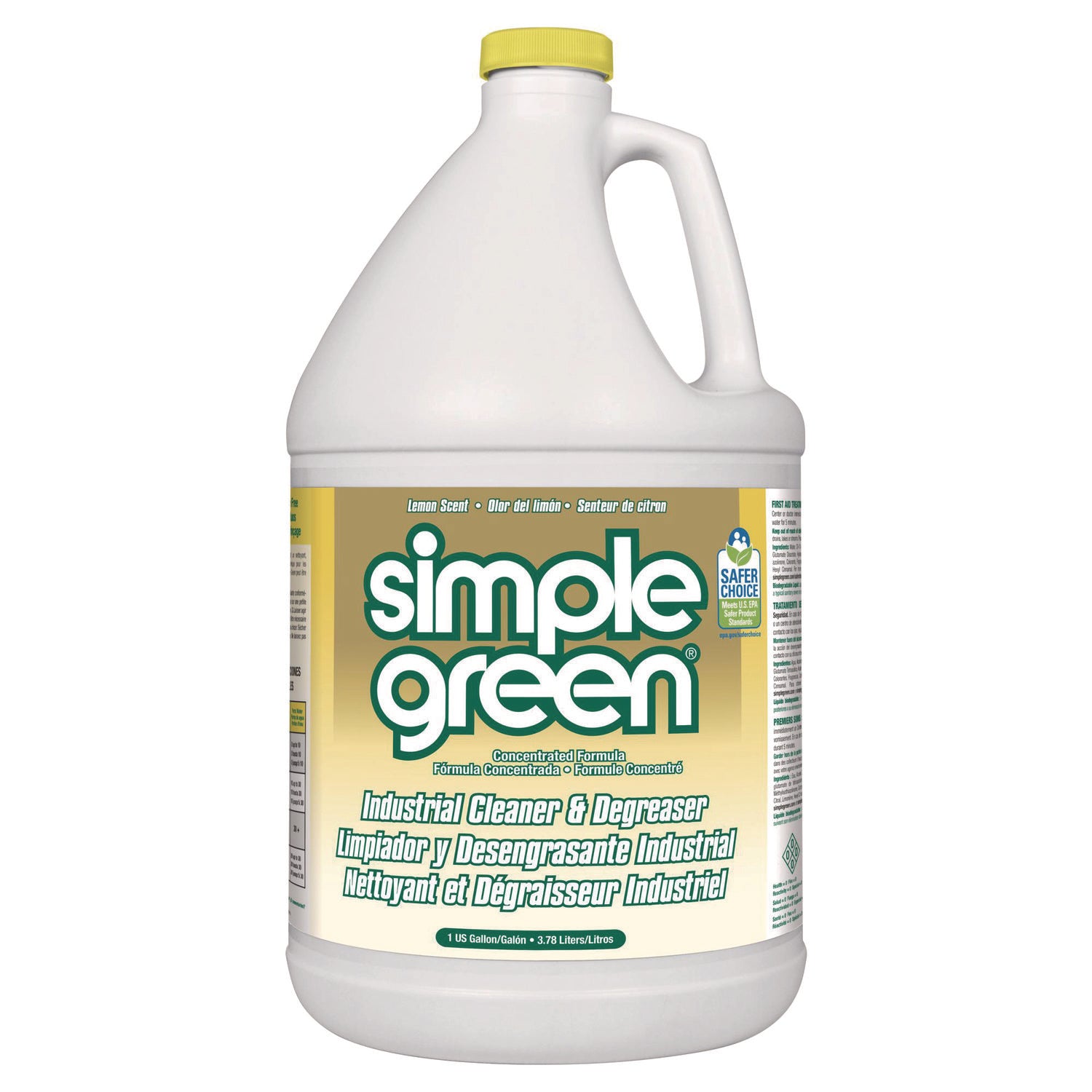 Simple Green Industrial Cleaner/Degreaser - For Washable Surface - Concentrate - 128 fl oz (4 quart) - Lemon Scent - Recommended For: Coffee Remover, Lipstick Remover, Ink Remover, Grease Remover - Non-toxic - Lemon - 1 Each