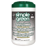 Simple Green Multi-Purpose Cleaning Safety Towels - 10" Width x 11.75" Length - Green - 75/Tub - 1 Each