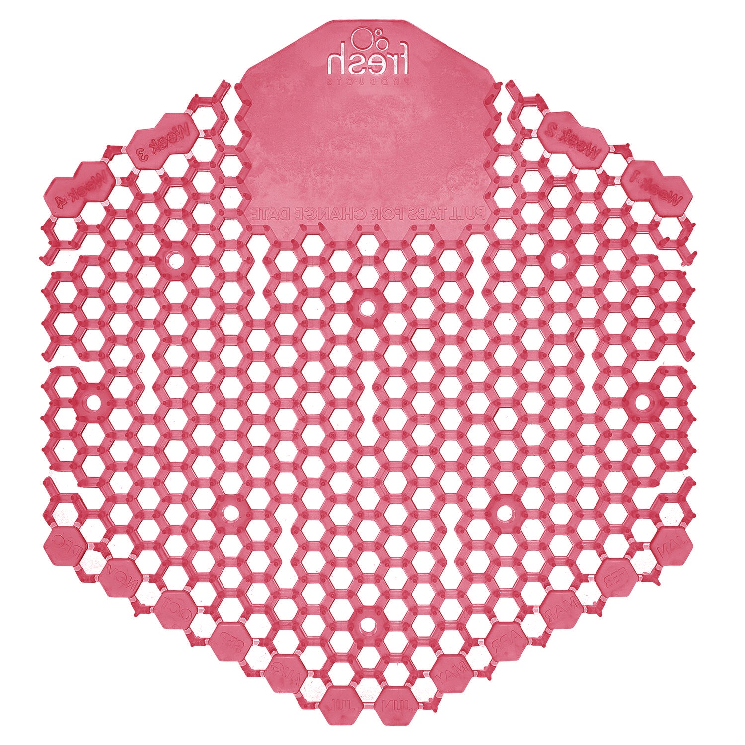 Fresh Products Wave 3D Urinal Screen - Lasts upto 30 Days - Splash Reducer, Odor Control - 10 / Pack - Red