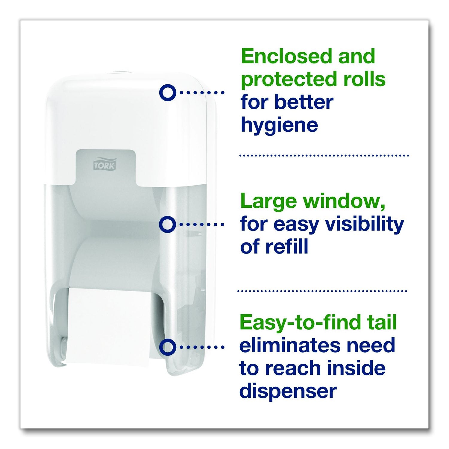 Optiserve Two-Roll Coreless Toilet Paper Dispenser, 6.73 X 6.85 X 12.71, White