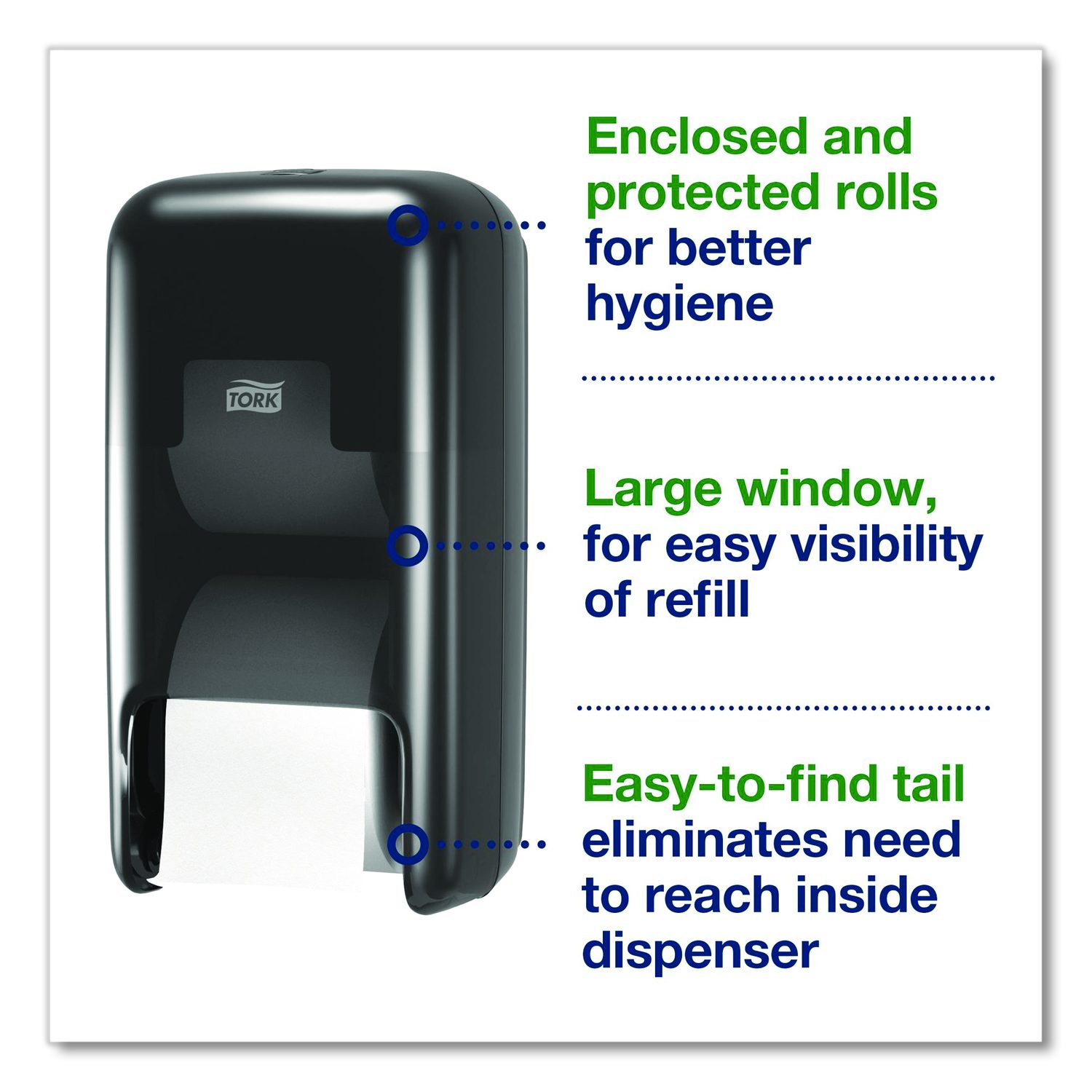 Optiserve Two-Roll Coreless Toilet Paper Dispenser 6.73 X 6.85 X 12.71, Black