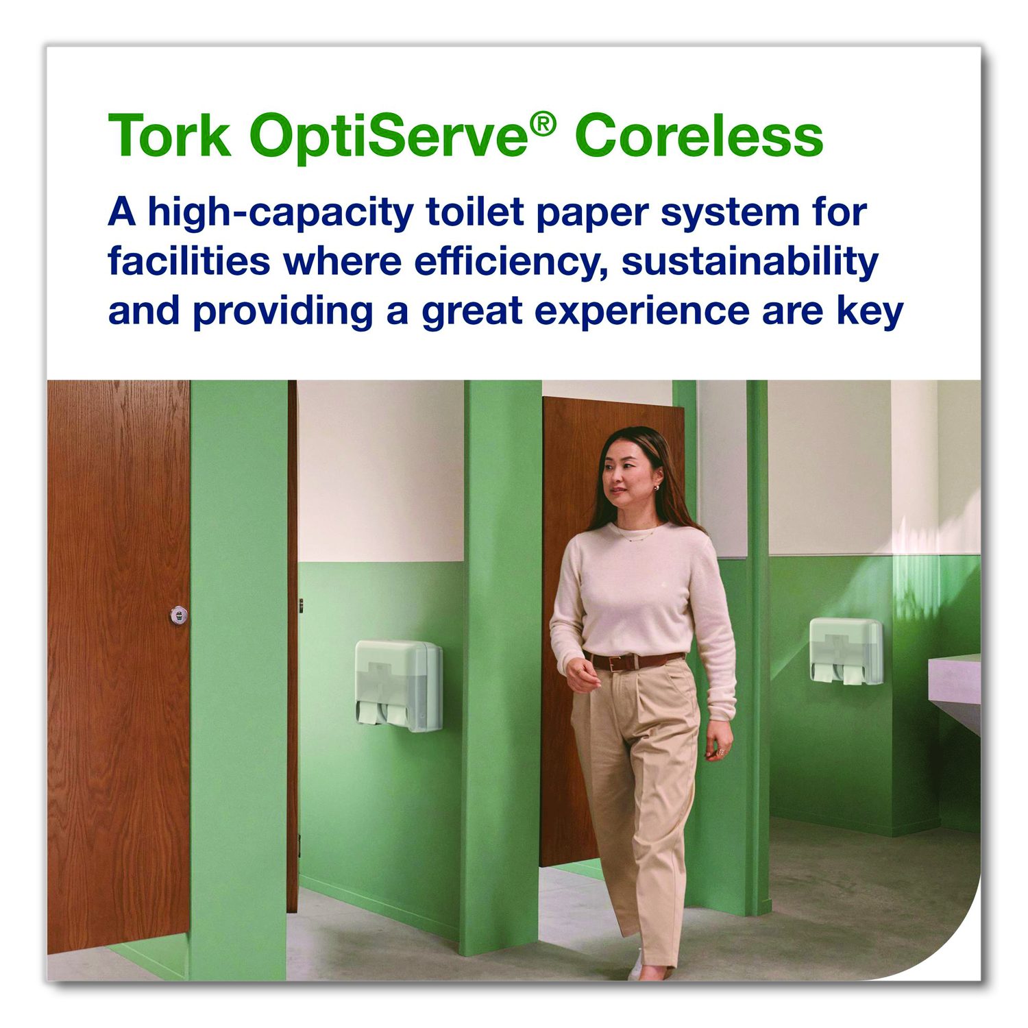 Optiserve Four-Roll Coreless Toilet Paper Dispenser, 12.6 X 6.85 X 12.71, White