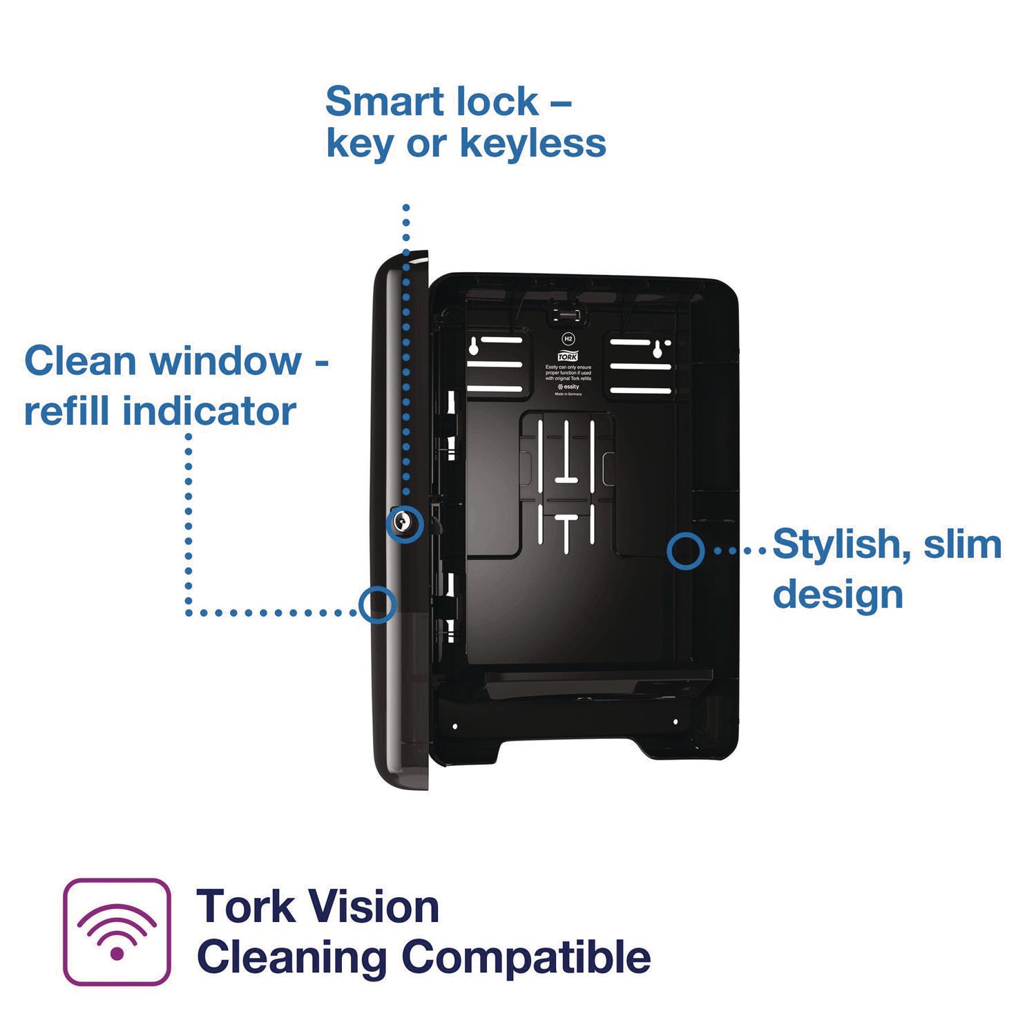 Xpress Multifold Hand Towel Dispenser H2, 11.9 X 4 X 17.5, Black