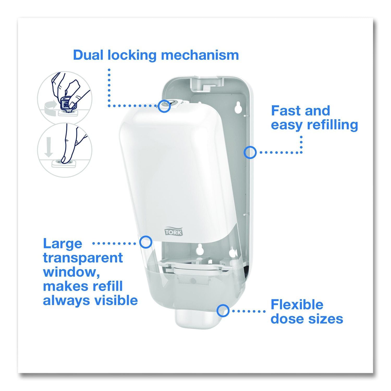 Soap And Sanitizer Dispenser S4, 1 L, 3.5 X 4 X 11, White, 6/Carton