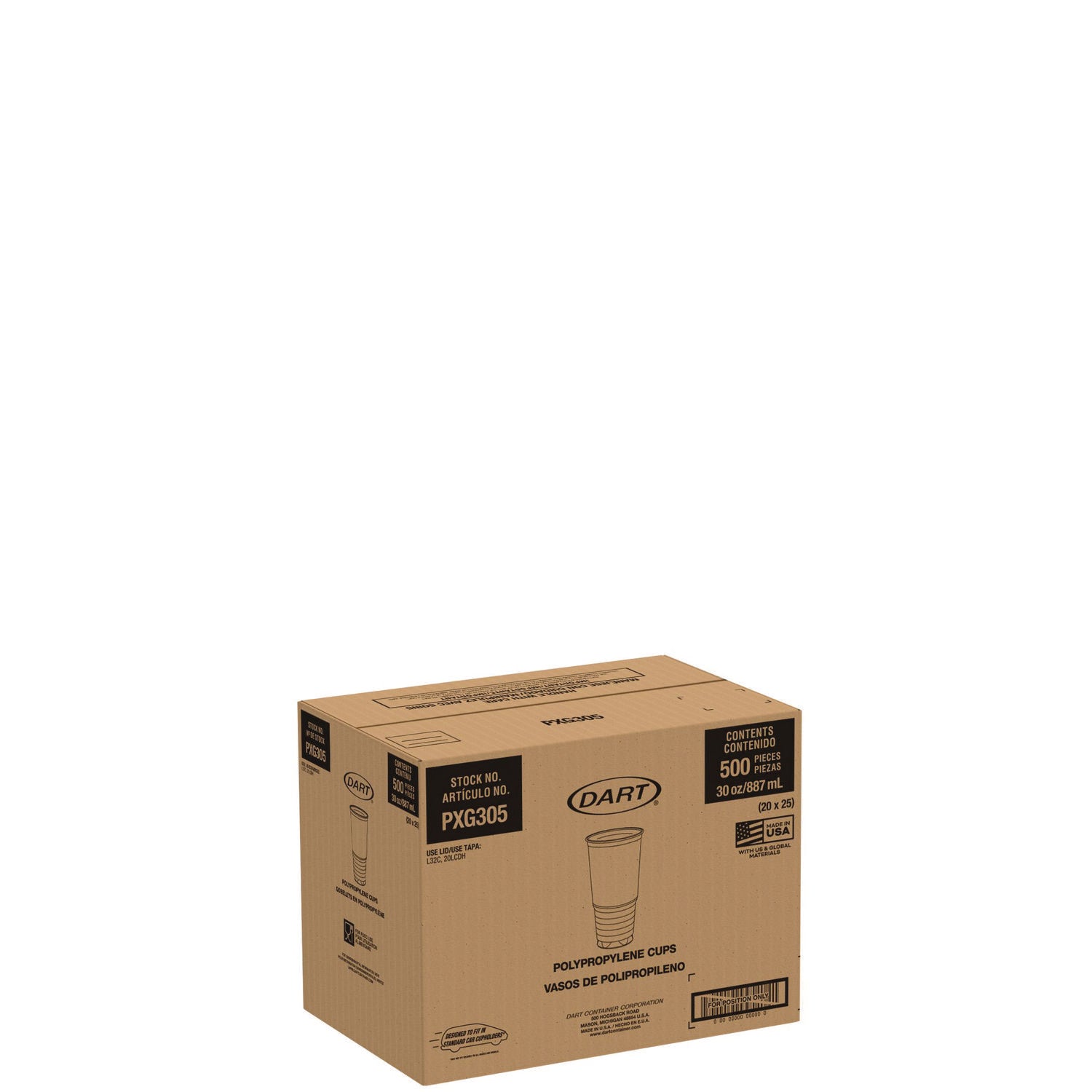 Conex ClearPro Plastic Cold Cups, 30 oz, Clear, 25/Bag, 20 Bags/Carton
