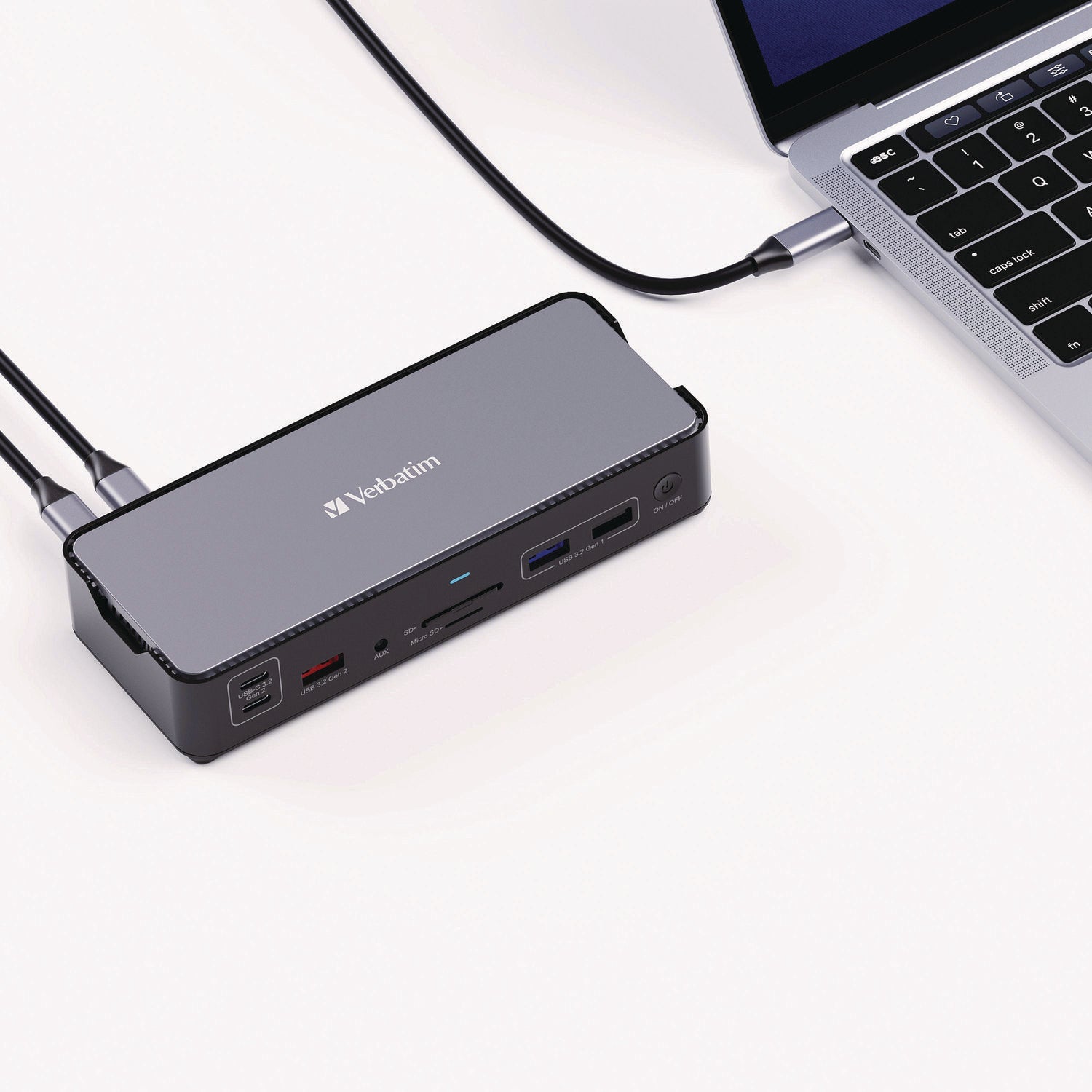 USB-C Pro Docking Station 15-in-1, Audio/DisplayPort/HDMI/Micro SD/RJ45/SD/USB-A/USB-C, Gray