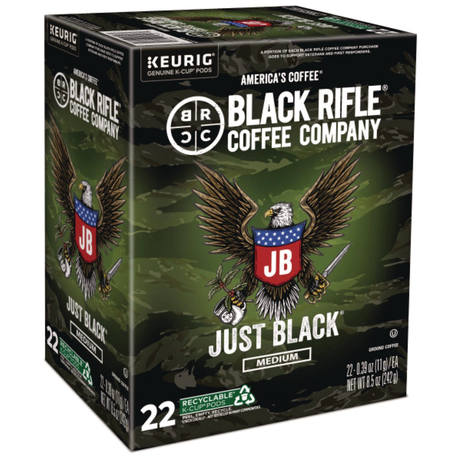 Compatible with Keurig K-Cup Brewer - Medium - K-Cup - Just Black - Kosher - 22 / Box
