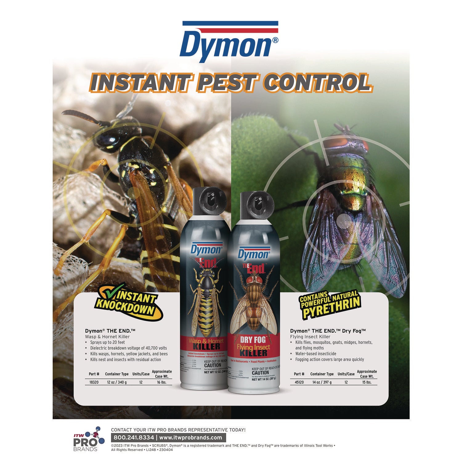 The End. Dry Fog Flying Insect Killer, 14 oz Aerosol Spray, 12/Carton