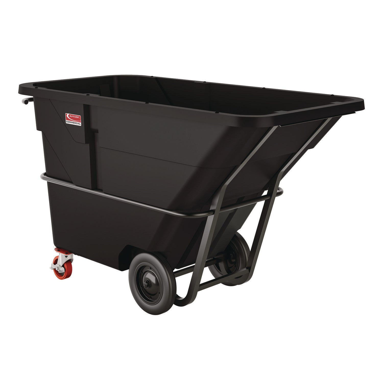 1.5 cu yd Heavy Duty Tilt Truck, Forkliftable Frame, 2,200 lb Capacity, Black