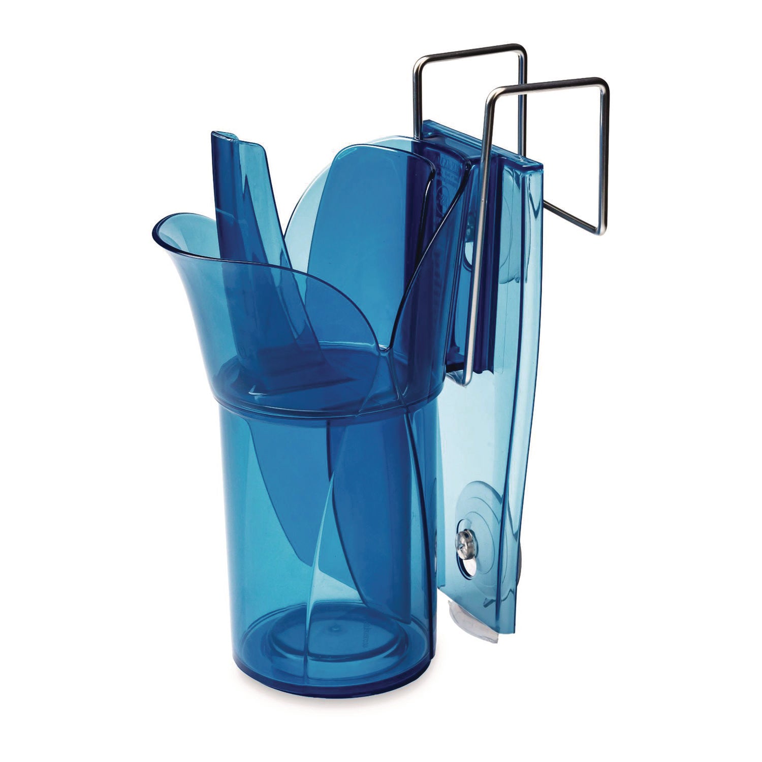 Saf-T-Scoop and Guardian System for Ice Machines, 12 oz to 16 oz Ice Scoop, Transparent Blue, 50/Carton