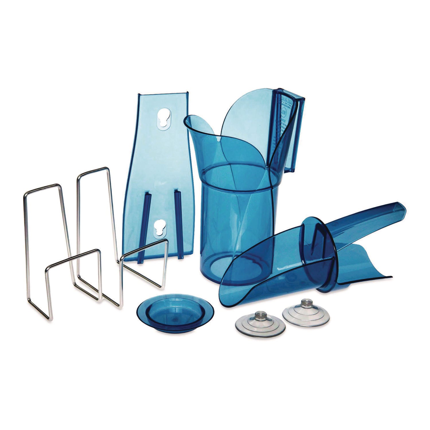 Saf-T-Scoop and Guardian System for Ice Machines, 12 oz to 16 oz Ice Scoop, Transparent Blue, 50/Carton
