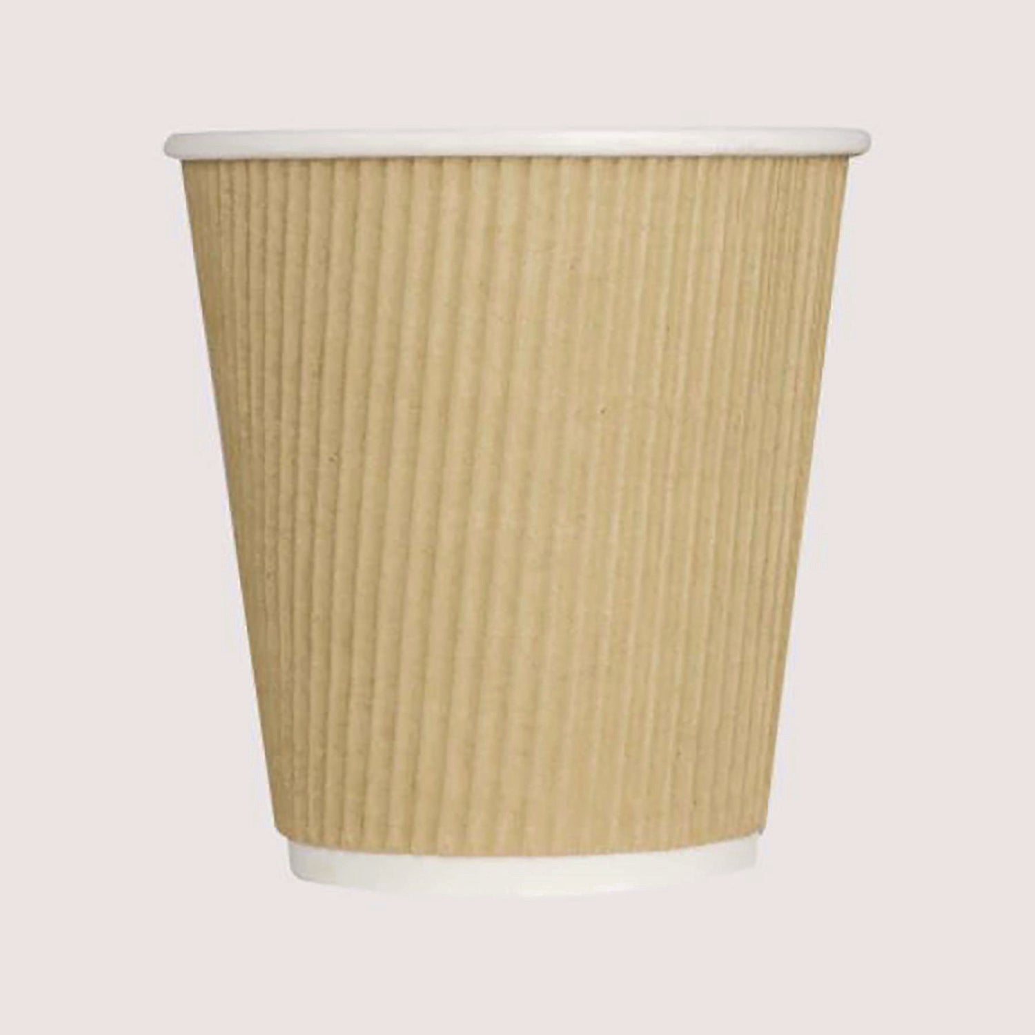 Ripple Hot Cups, 10 oz, Paper, Kraft/White, 500/Carton