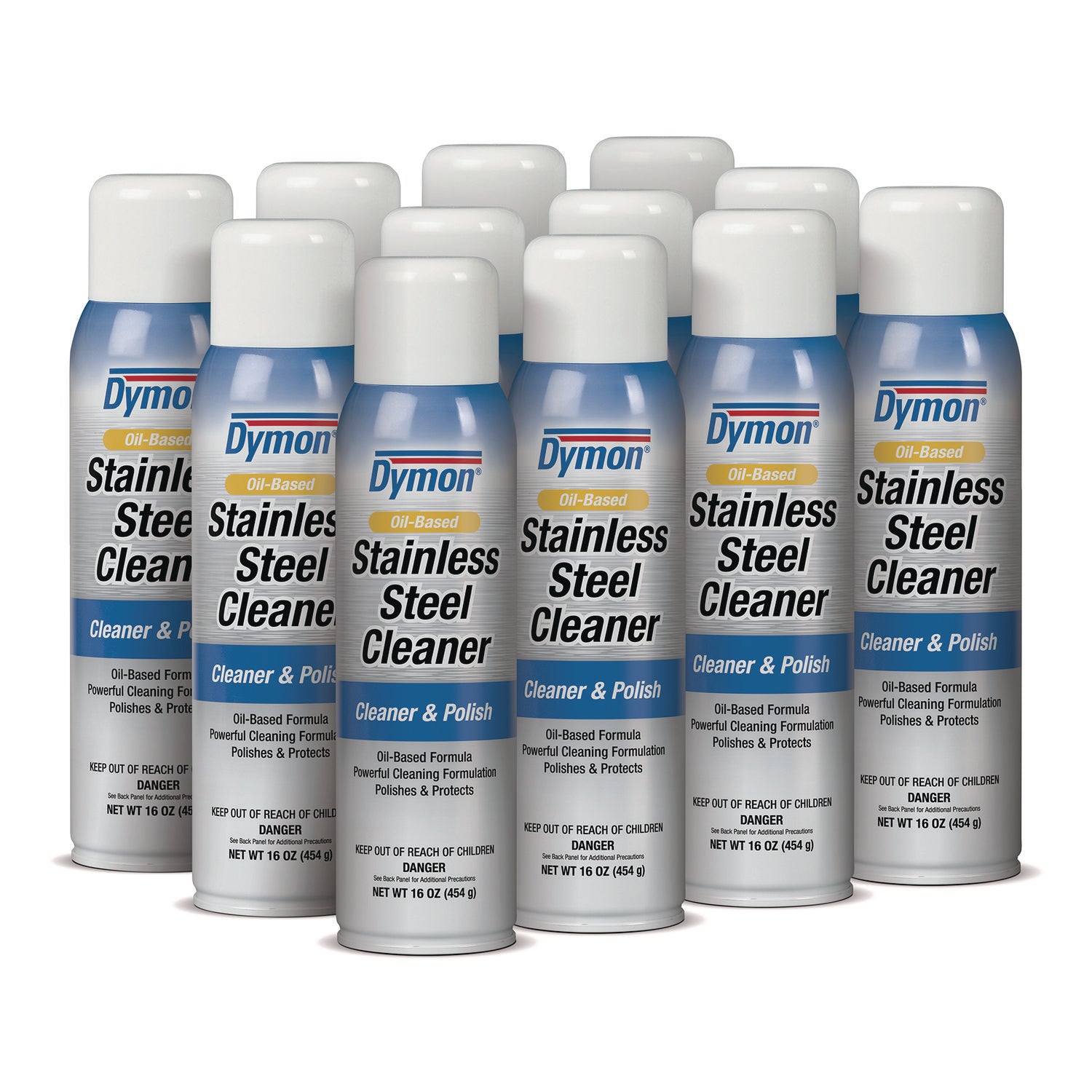Dymon Oil-based Stainless Steel Cleaner, Aerosol, Neutral Scent, 16 fl oz, White, 1 Each
