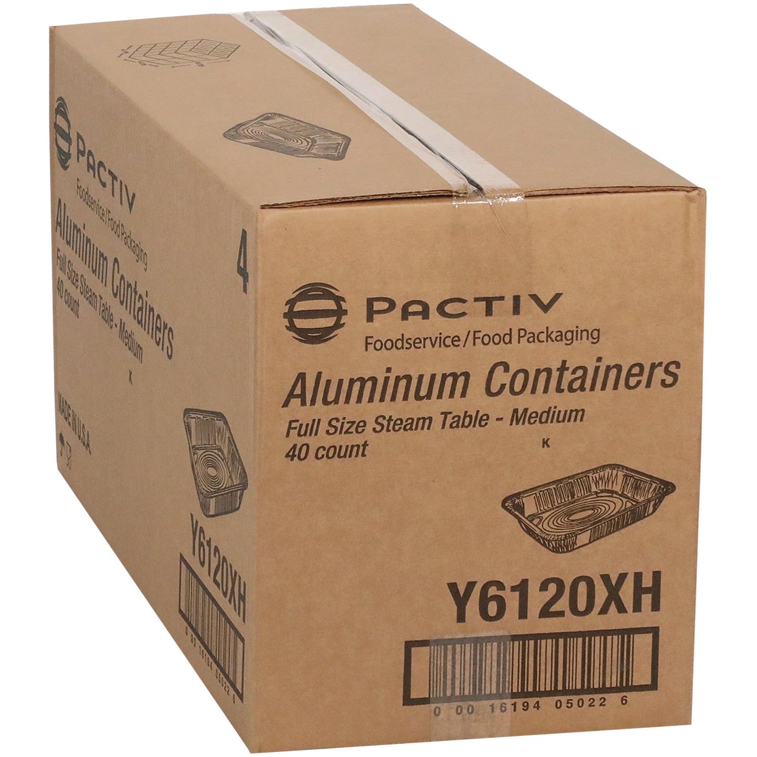 Aluminum Steam Table Pan, Full-Size Medium, 2.2" Deep, 19.6 x 11.6, 40/Carton