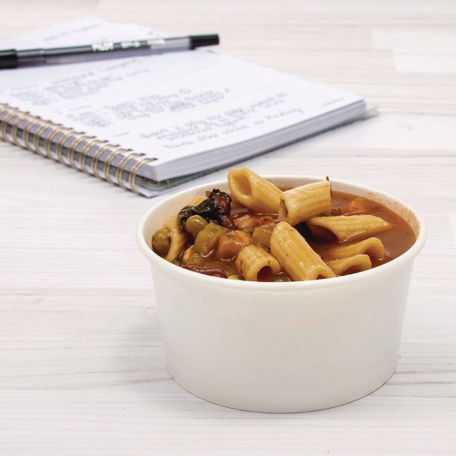 Double Poly Paper Food Container, 6 oz, 3.83" Diameter x 1.99" h, White, 1,000/Carton
