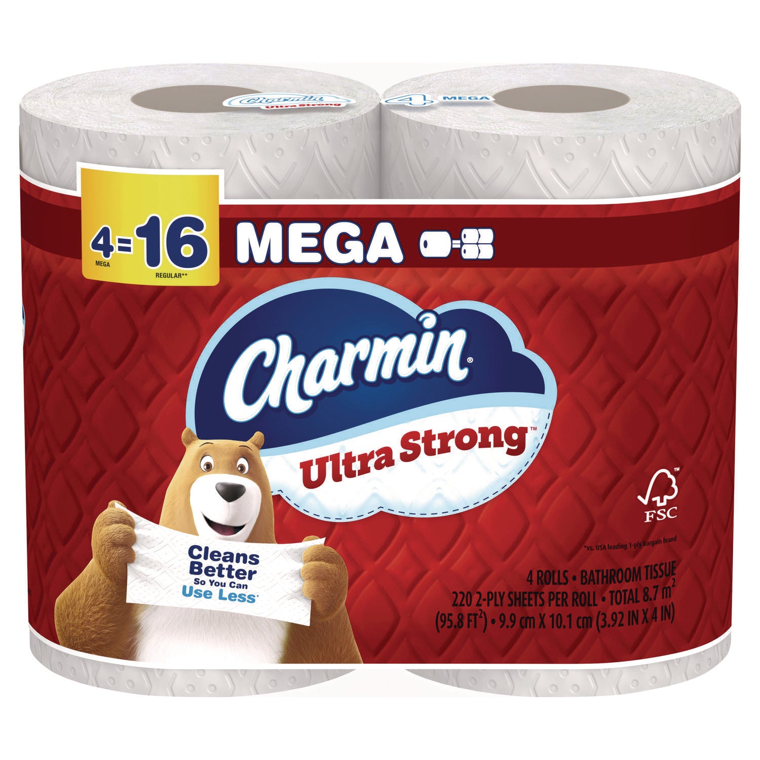 Charmin Mega Roll Bath Tissue - 2 Ply - Mega - 200 Sheets/Roll - White - 8 / Carton