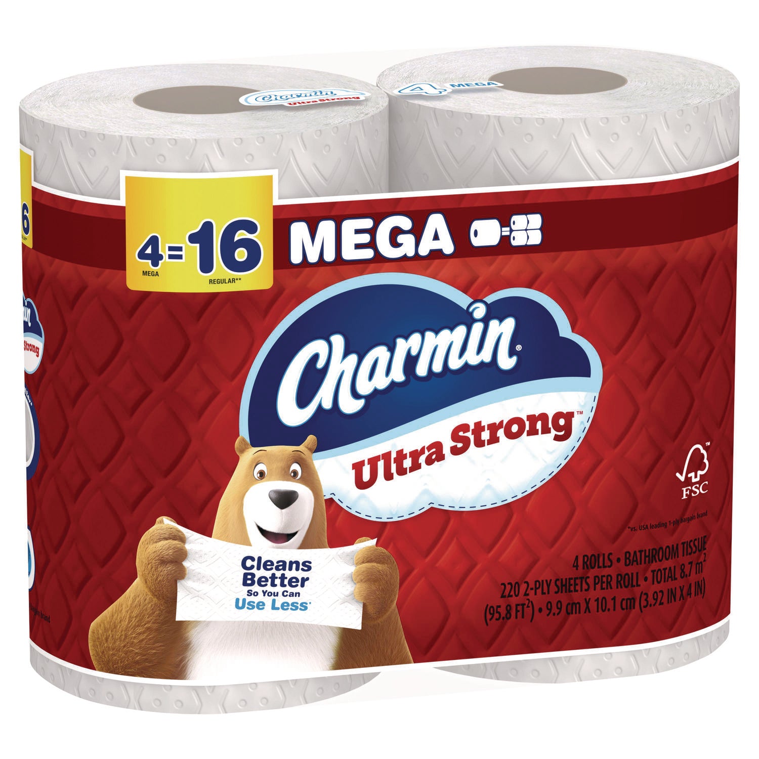 Charmin Mega Roll Bath Tissue - 2 Ply - Mega - 200 Sheets/Roll - White - 8 / Carton