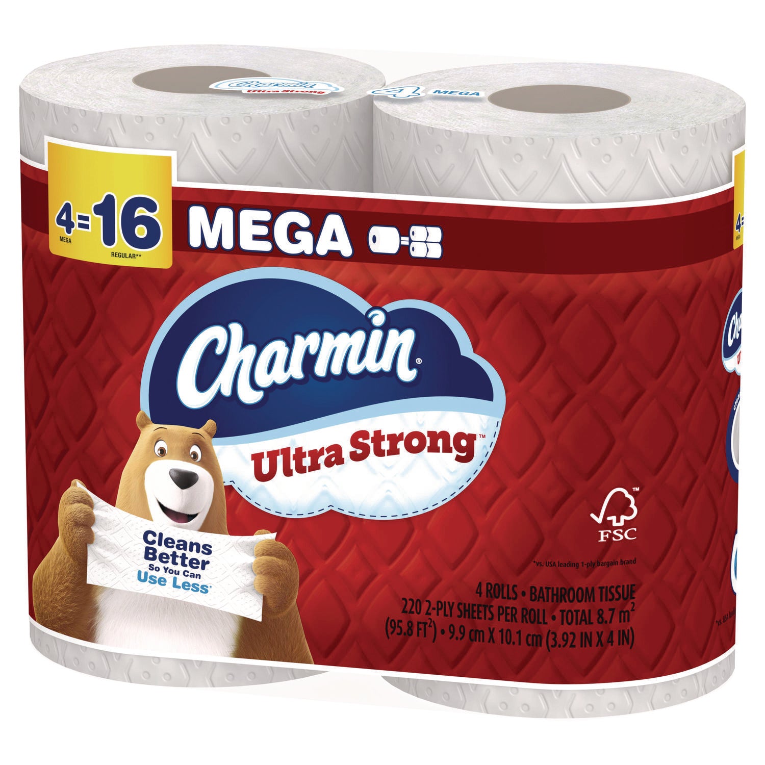 Charmin Mega Roll Bath Tissue - 2 Ply - Mega - 200 Sheets/Roll - White - 8 / Carton