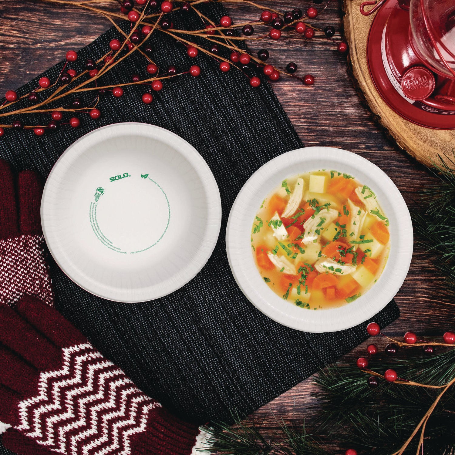 Compostable Paper Dinnerware, ProPlanet Seal, Bowl, 12 oz, White, 1,000/Carton