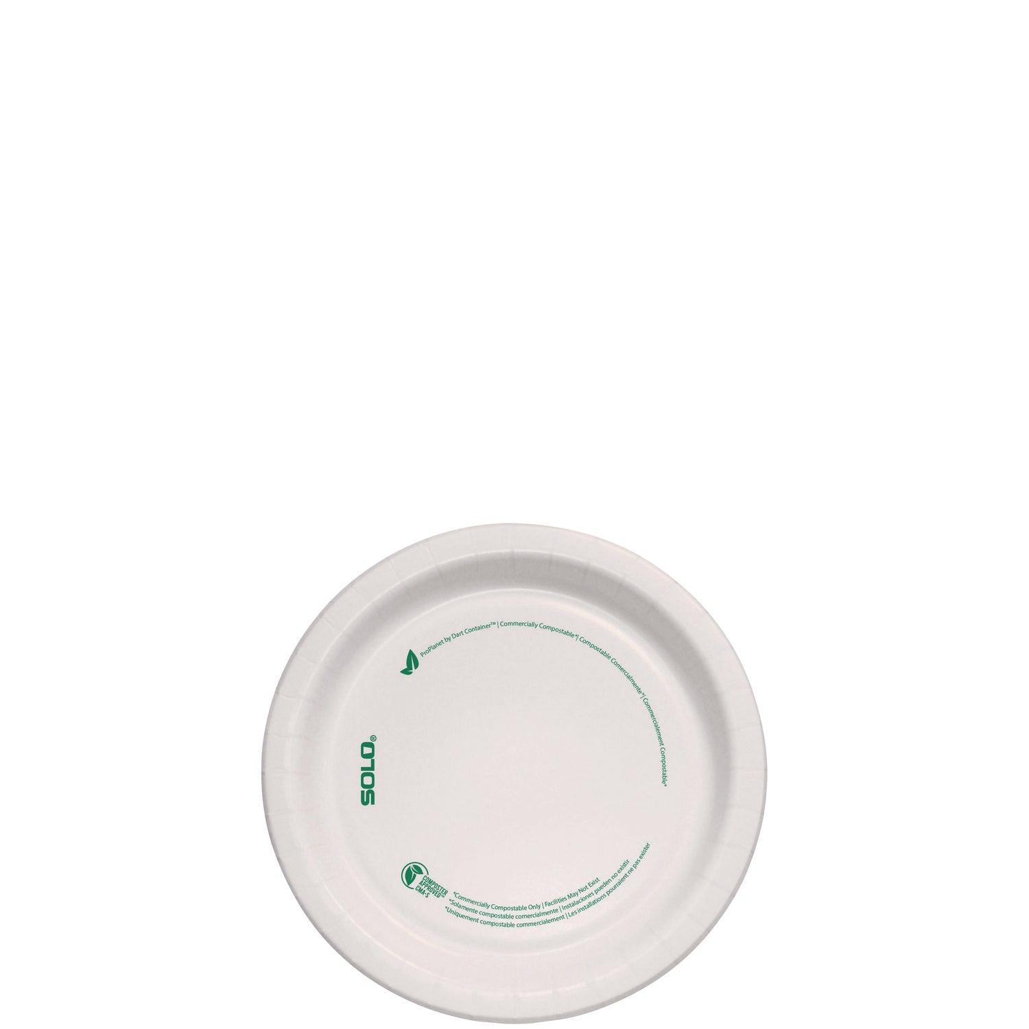 Compostable Paper Dinnerware, ProPlanet Seal, Plate, 6" dia, White, 1,000/Carton