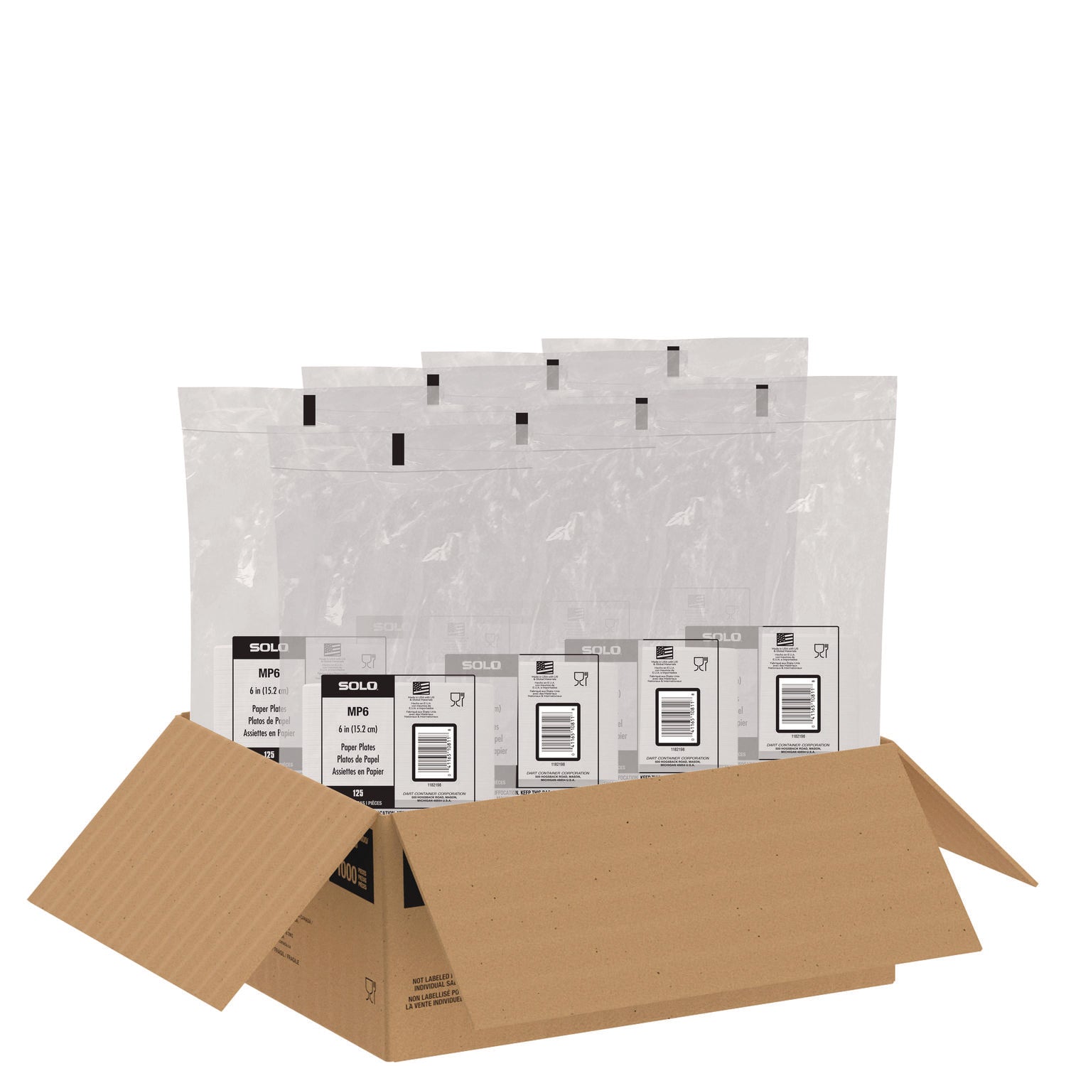 Compostable Paper Dinnerware, ProPlanet Seal, Plate, 6" dia, White, 1,000/Carton