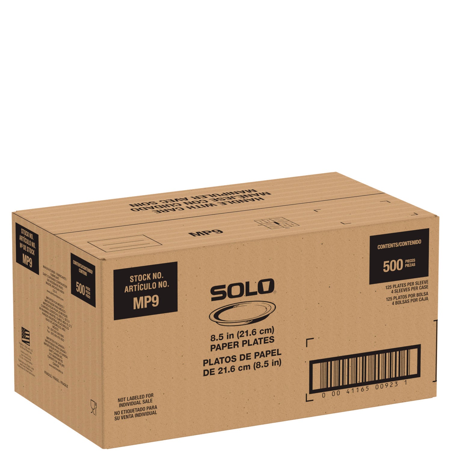 Compostable Paper Dinnerware, ProPlanet Seal, Plates, 8.5" dia, White, 500/Carton