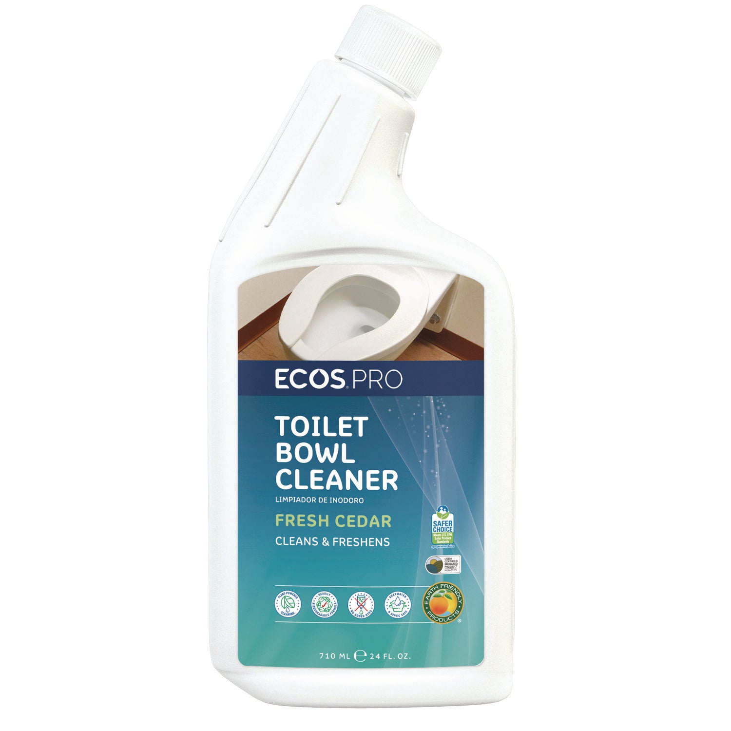 Toilet Bowl Cleaner, Fresh Cedar Scent, 24 oz Squeeze Bottle, 6/Carton