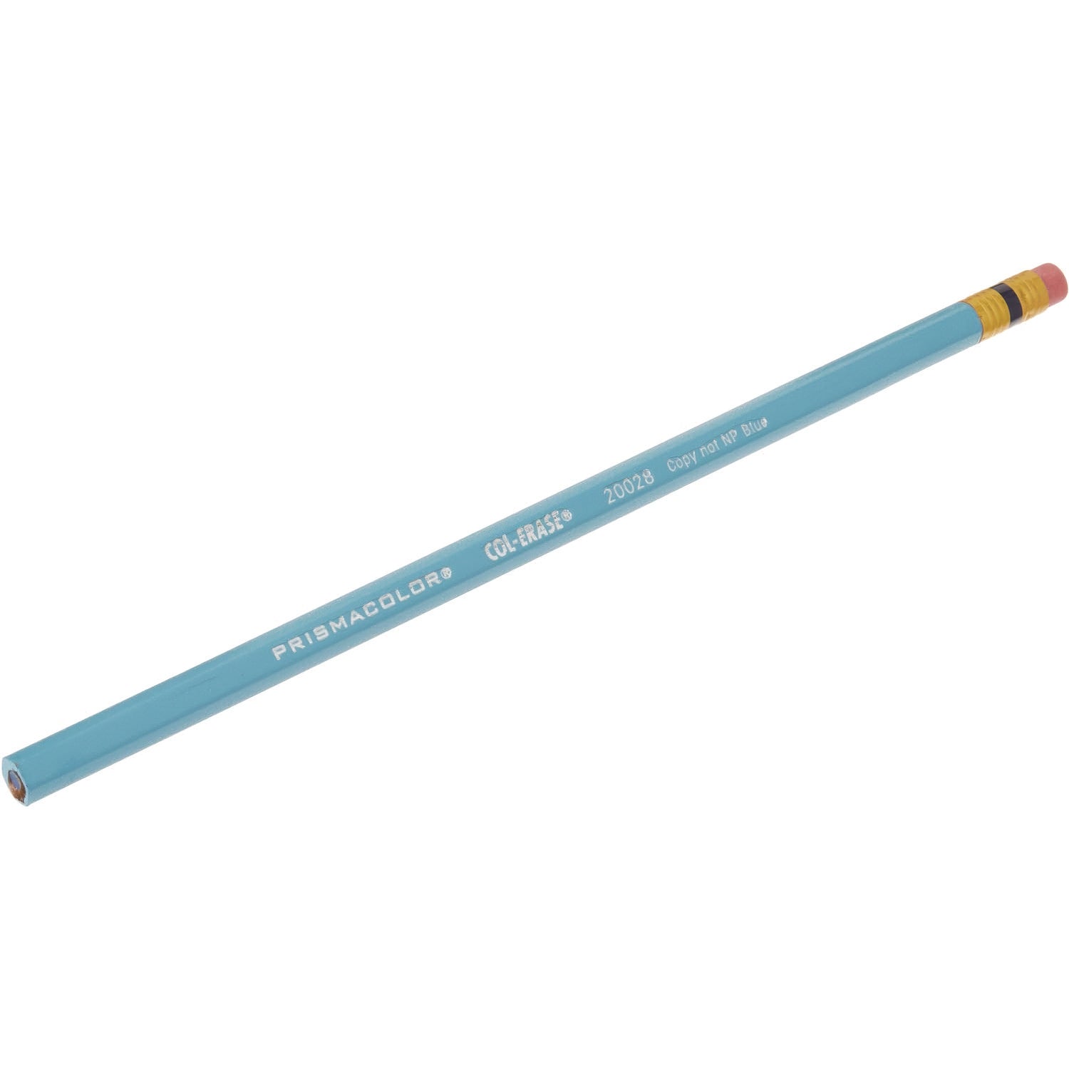 Col-Erase Pencil with Eraser, 0.7 mm, 2B, Non-Photo Blue Lead, Non-Photo Blue Barrel, Dozen