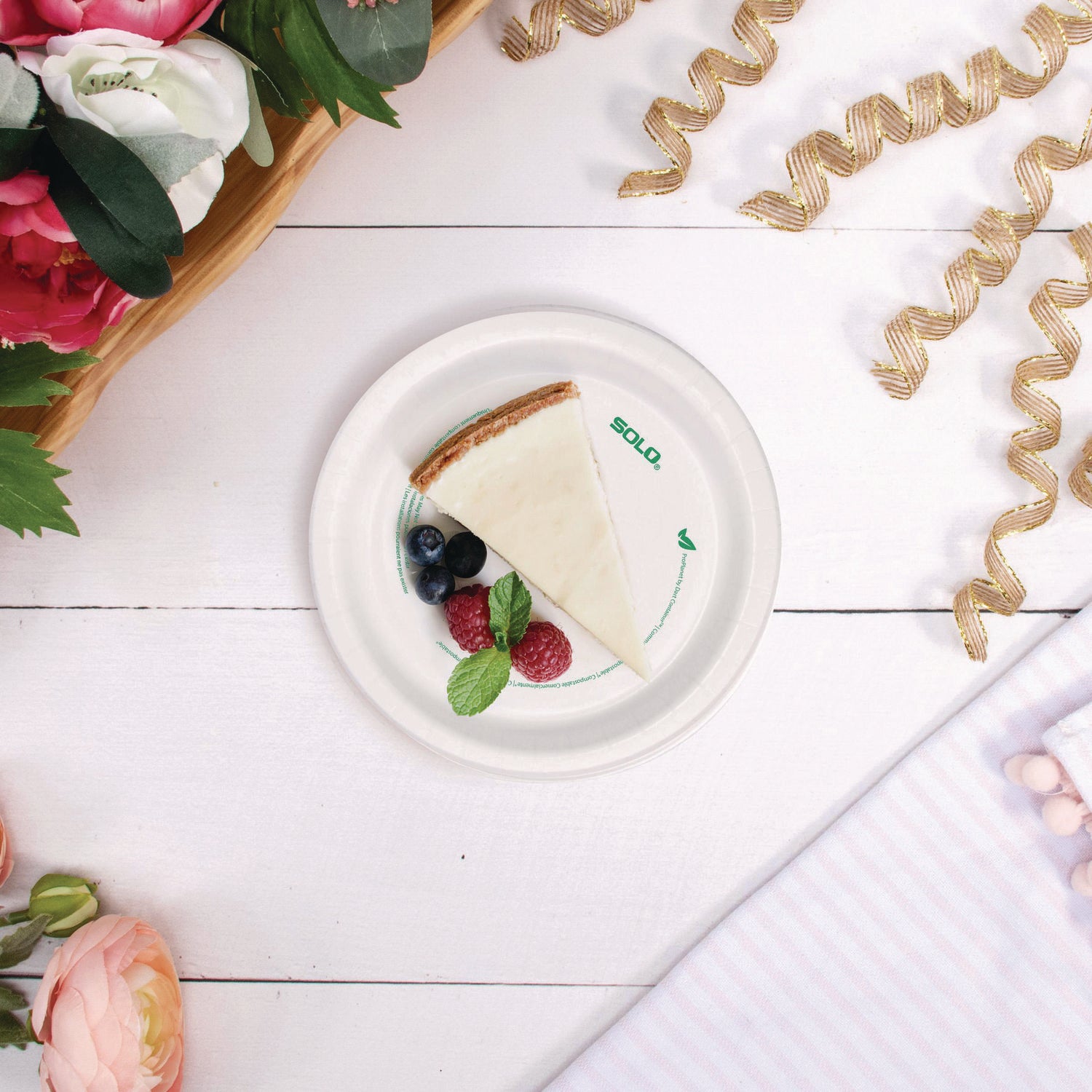 Compostable Paper Dinnerware, ProPlanet, Plate, 6" dia, White, 125/Pack