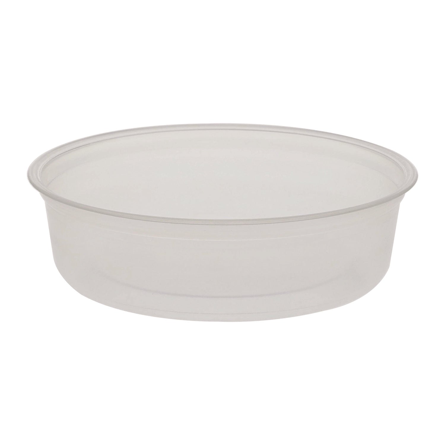 Microwavable Deli Containers, 6 oz, 4.6" Diameter x 1.3" h, Clear, Plastic, 500/Carton