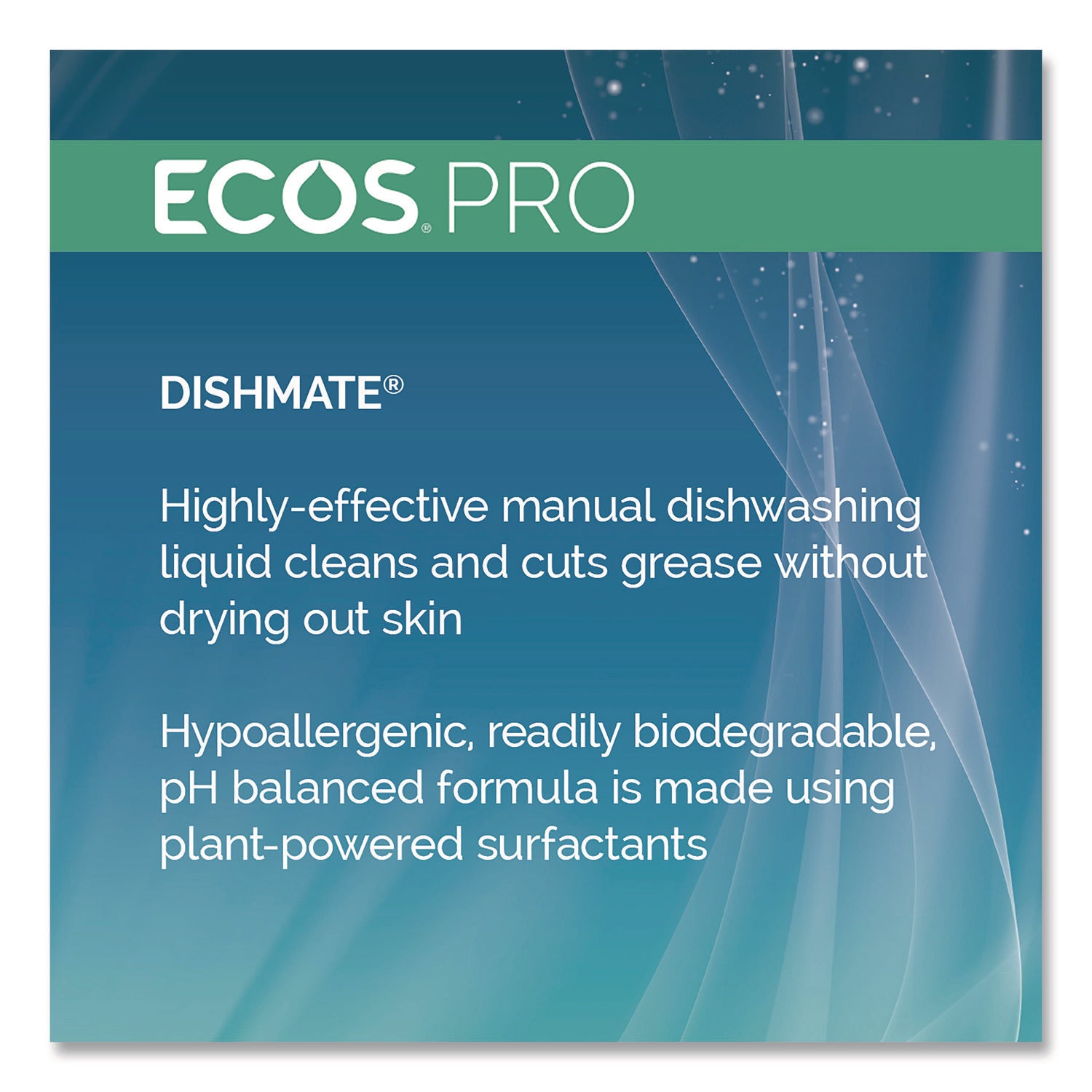 Dishmate Manual Dish Liquid, Free and Clear, 25 oz Squeeze Bottle, 6/Carton