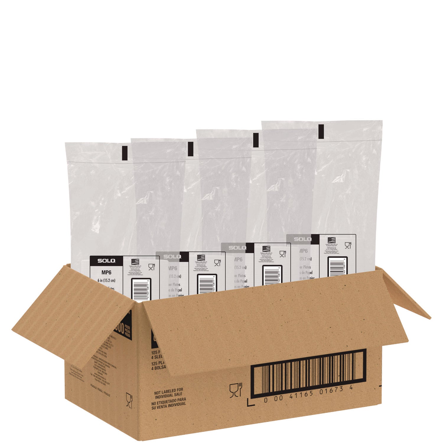 Compostable Paper Dinnerware, ProPlanet Seal, Plate, 6" dia, White, 500/Carton