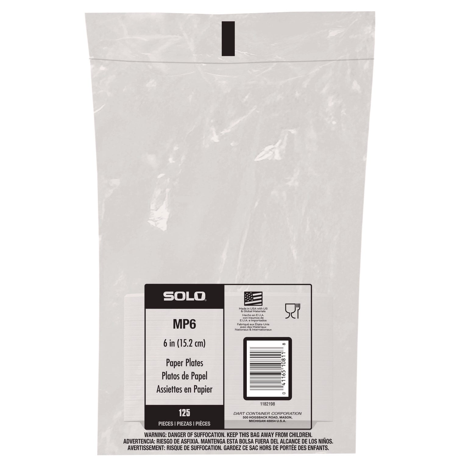 Compostable Paper Dinnerware, ProPlanet Seal, Plate, 6" dia, White, 500/Carton