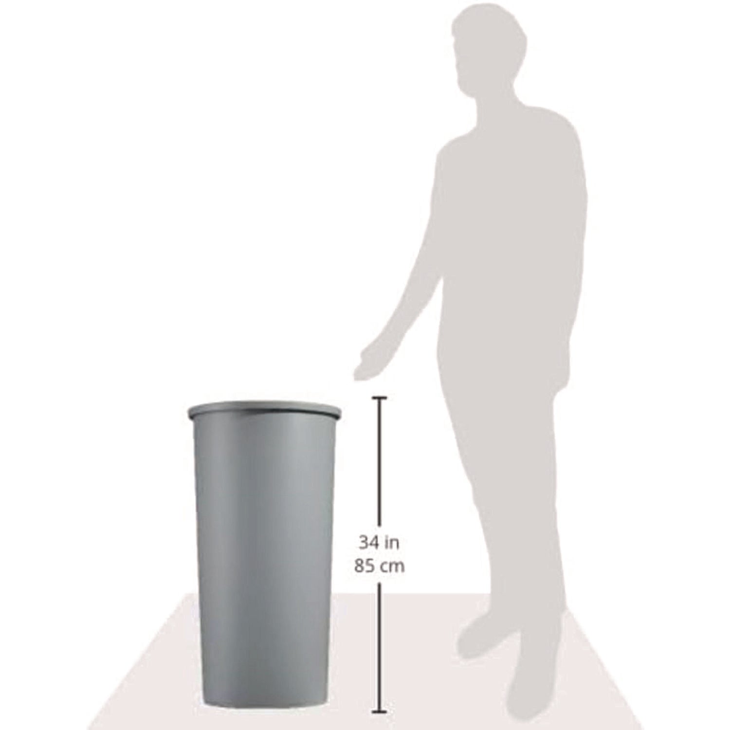 Rubbermaid Commercial Untouchable Round Container - 22 gal Capacity - Round - Crack Resistant, Durable - 30.1" Height x 15.8" Diameter - Linear Low-Density Polyethylene (LLDPE) - Gray - 1 Each