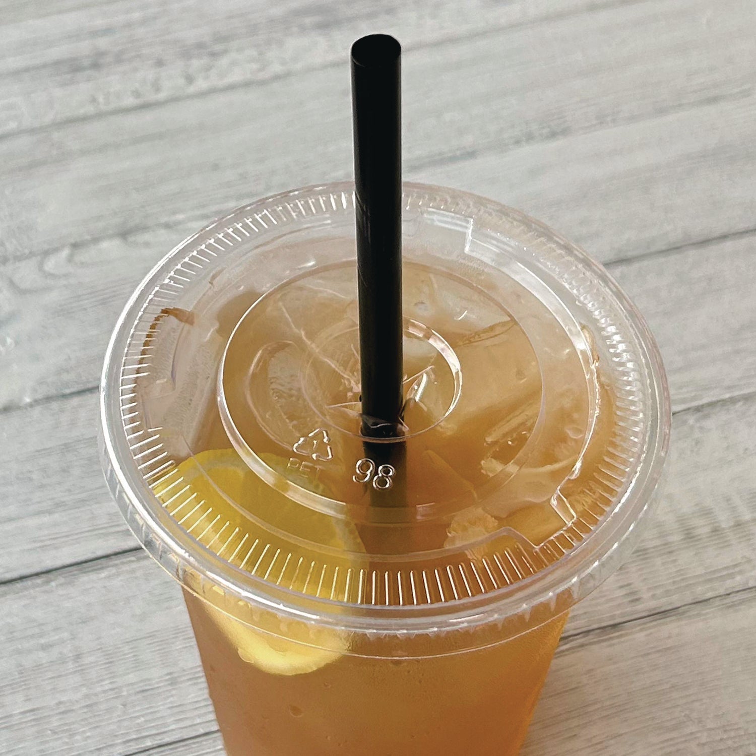 PET Cold Cup Lids, Fits 14 oz to 24 oz Cold Cups, Plastic, Clear, 100/Sleeve, 10 Sleeves/Carton