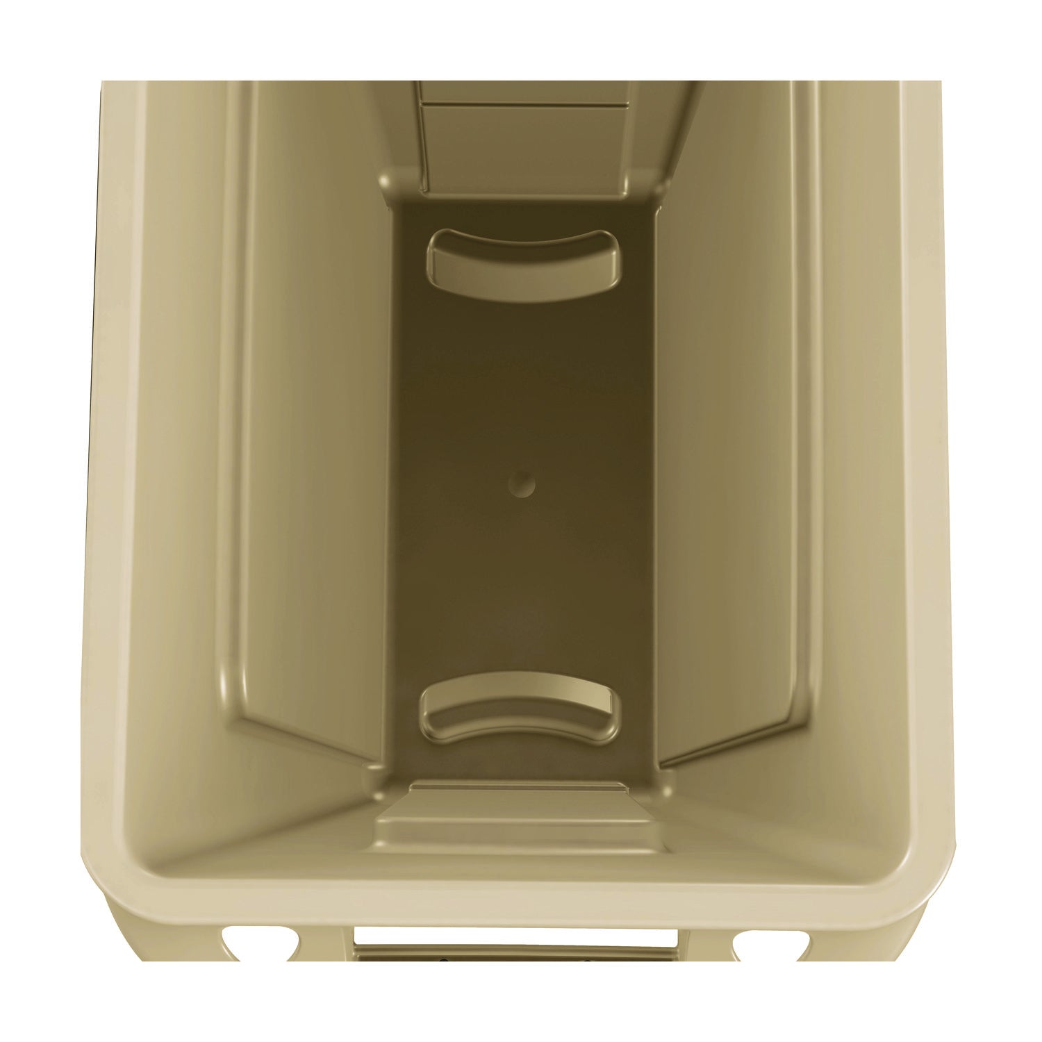 Rubbermaid Commercial Slim Jim 23-Gallon Vented Waste Container - 23 gal Capacity - Rectangular - Durable, Handle - 30" Height x 11" Width x 22" Depth - Beige - 1 Each