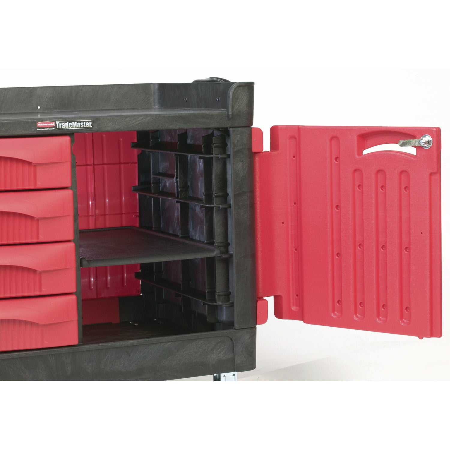 750 lb Load Capacity - 5" Caster Size - Structural Foam - 27.87" Width x 50.75" Depth x 29" Height - Black, Red - 1 Each