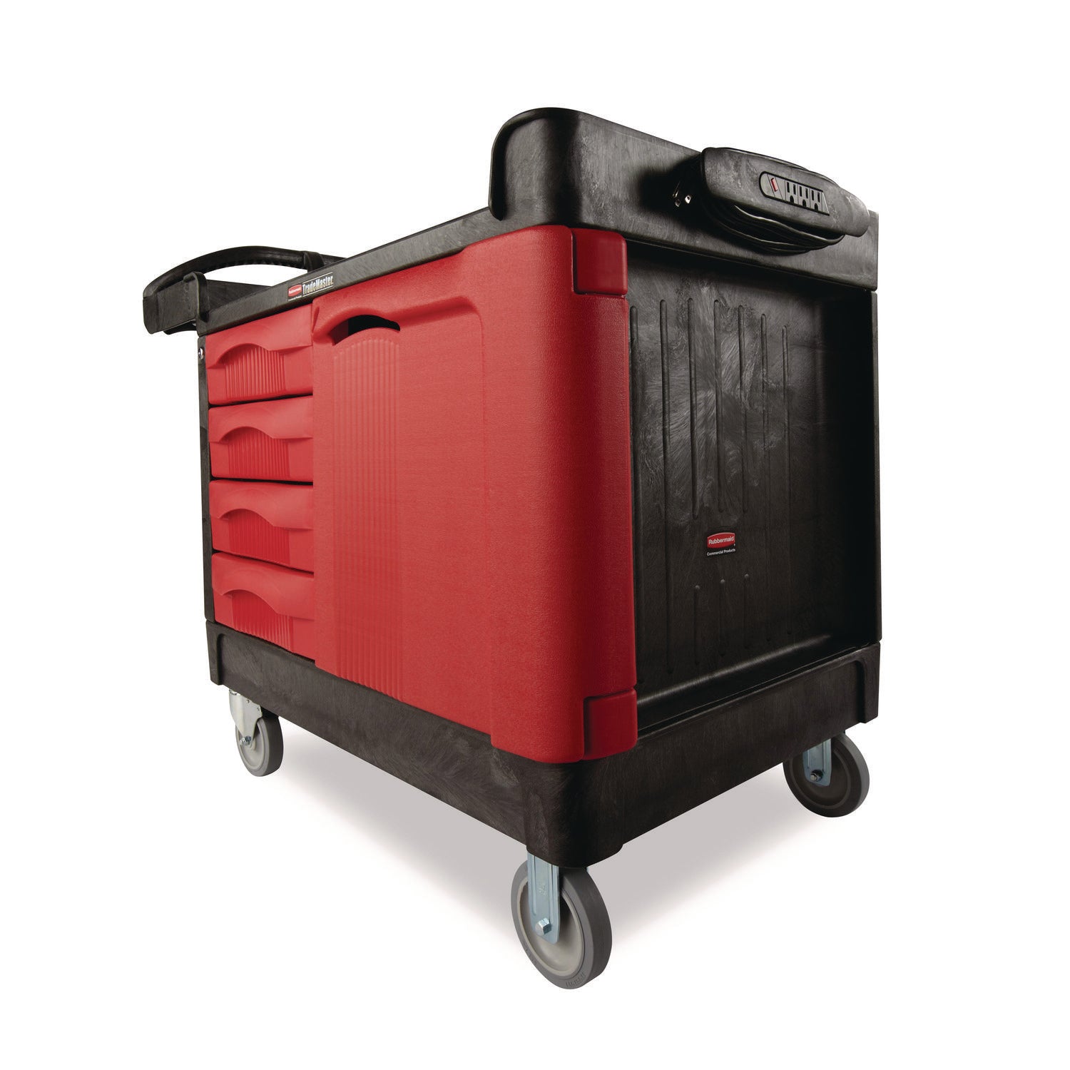 750 lb Load Capacity - 5" Caster Size - Structural Foam - 27.87" Width x 50.75" Depth x 29" Height - Black, Red - 1 Each