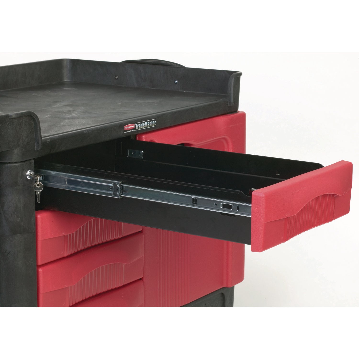 750 lb Load Capacity - 5" Caster Size - Structural Foam - 27.87" Width x 50.75" Depth x 29" Height - Black, Red - 1 Each