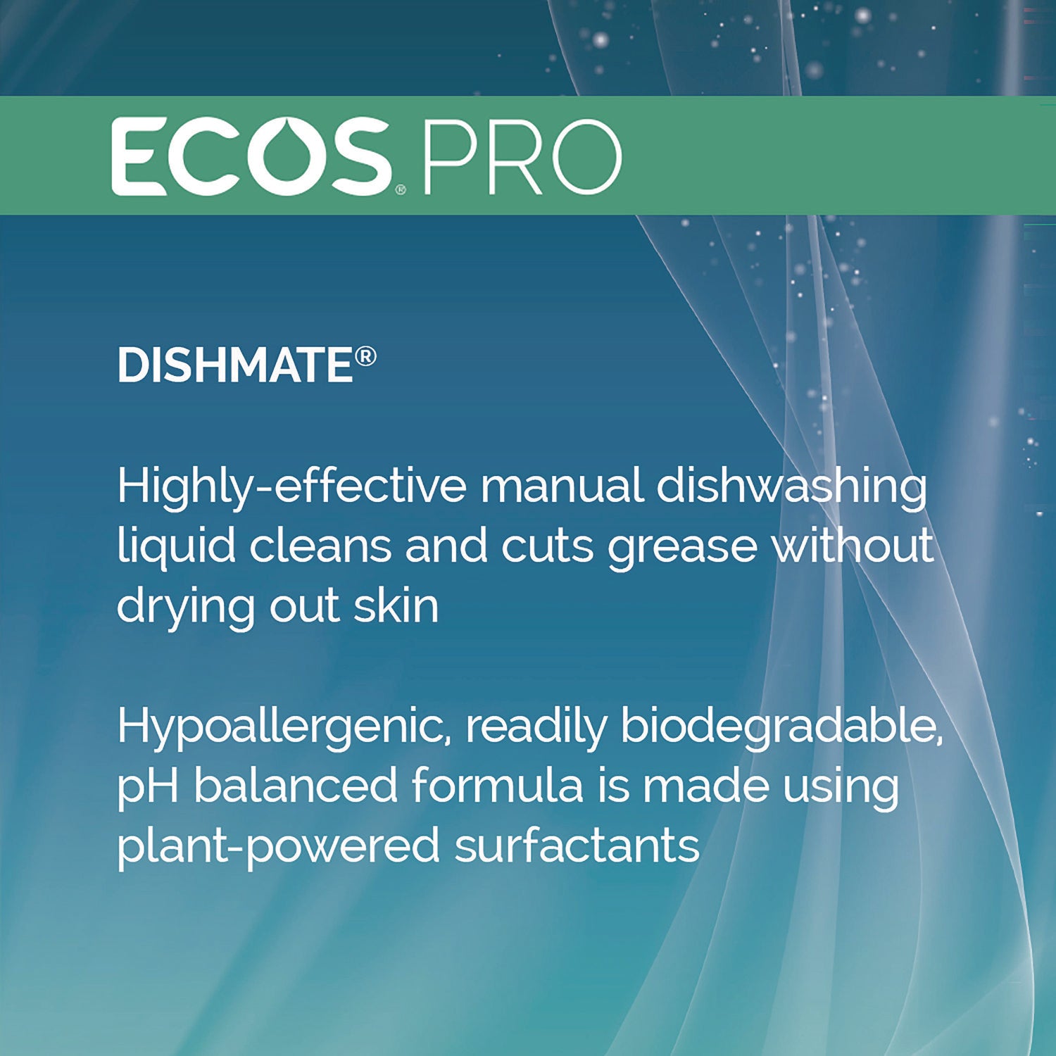 Dishmate Manual Dish Liquid, Free and Clear, 1 gal Jug, 4/Carton