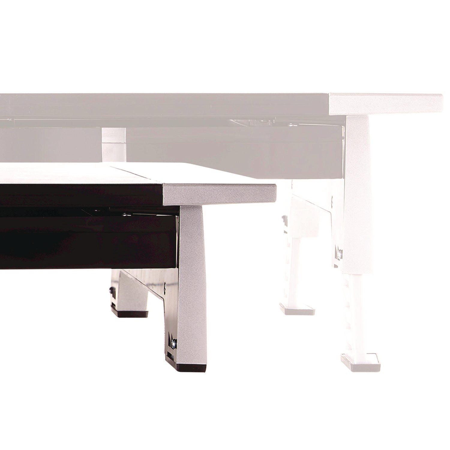 Office Suites Premium Monitor Riser, 27" X 14" X 4" To 6.5", Black/silver