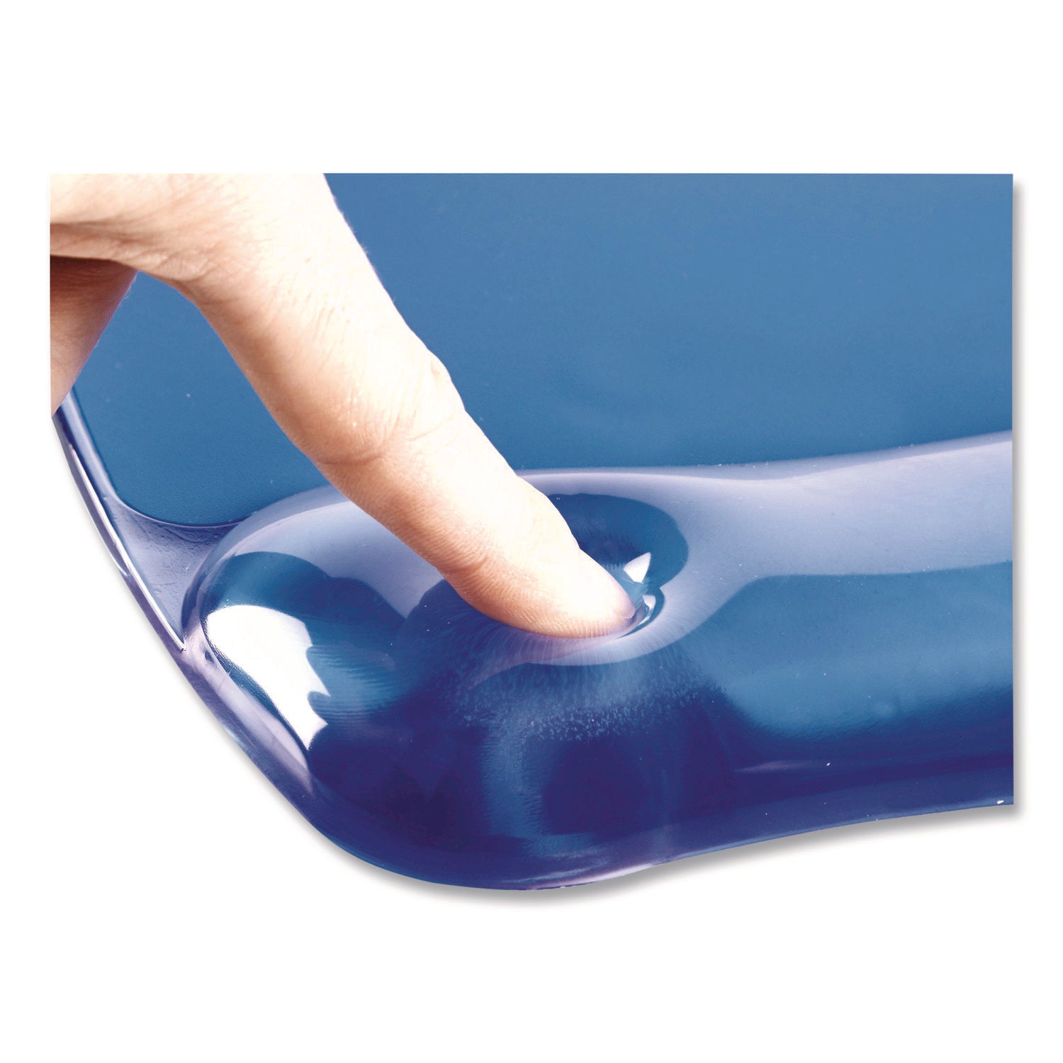 Fellowes Crystals Gel Mousepad/Wrist Rest - 0.75" Height x 7.88" Width x 9.19" Depth - Blue - Gel, Rubber - Stain Resistant, Skid Proof - 1 Each