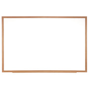 M1 Porcelain Magnetic Whiteboard, 87.94" x 48.5", White Surface, Natural Wood Frame