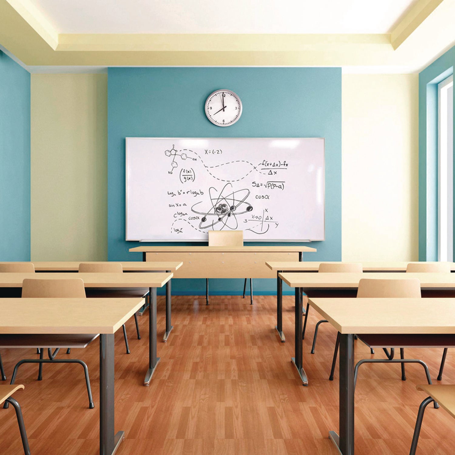 84" (7 ft) Width x 48" (4 ft) Height - White Surface - Satin Aluminum Frame - Horizontal/Vertical - Eraser Included - Laminated, Damage Resistant - 1 Each