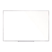 84" (7 ft) Width x 48" (4 ft) Height - White Surface - Satin Aluminum Frame - Horizontal/Vertical - Eraser Included - Laminated, Damage Resistant - 1 Each