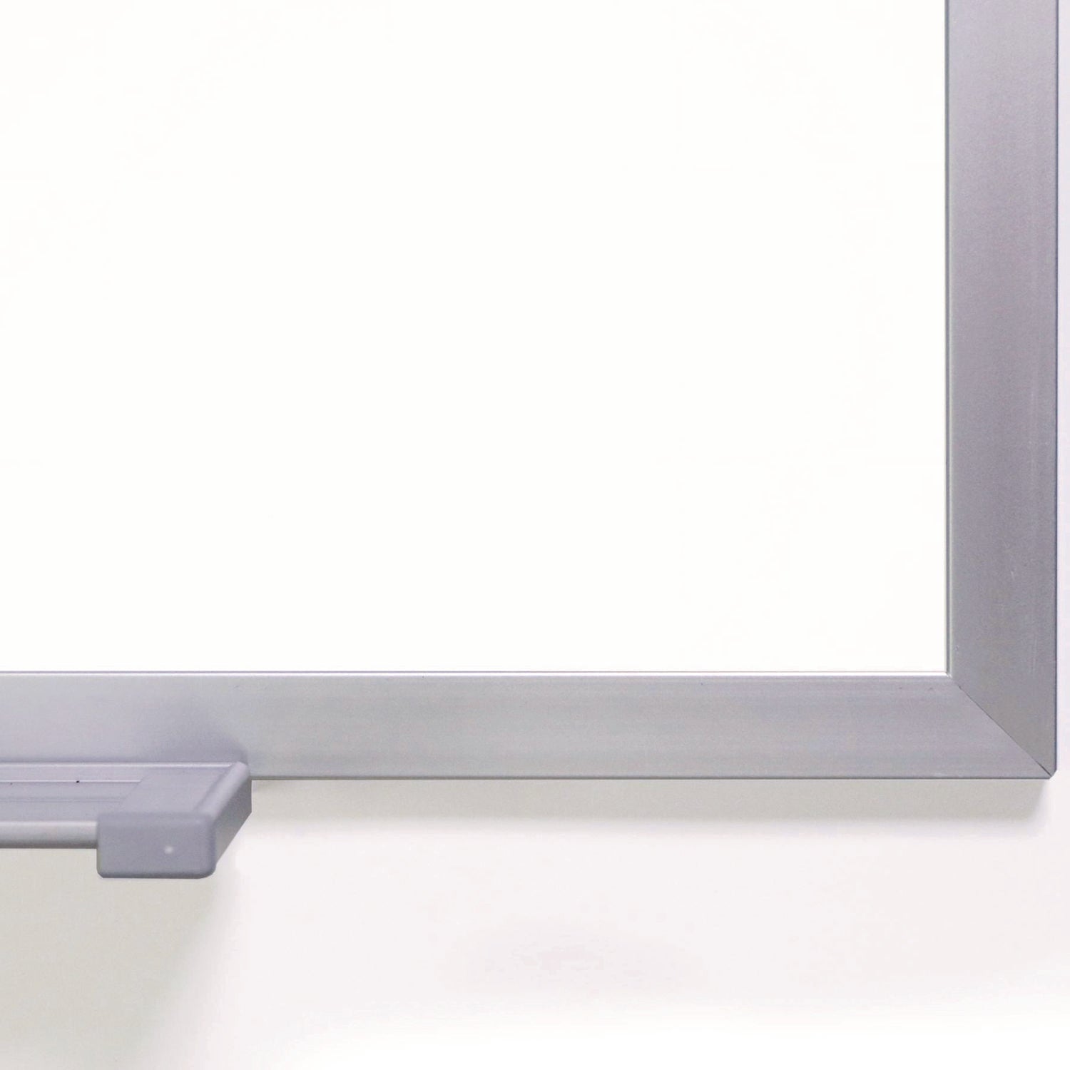 Two-Piece M1 Porcelain Magnetic Whiteboard, 120.75" x 48.5", White Surface, Satin Aluminum Frame